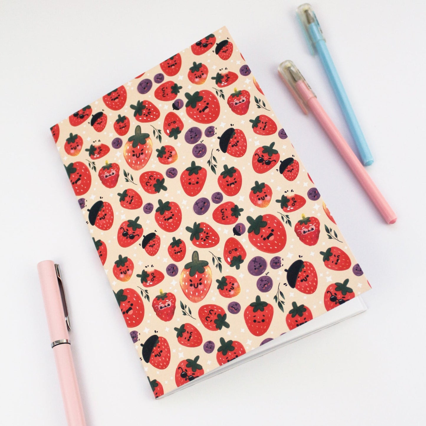 2ND SALE - Carnet Fraises & Myrtilles - Cadeau papeterie d'été