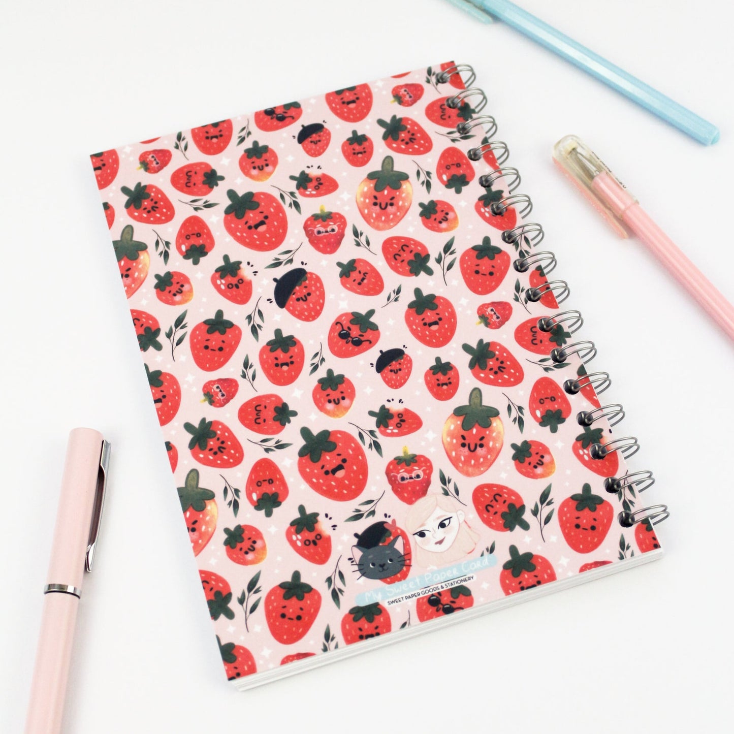 Cahier à spirale Fraise - Carnet mignon pour la rentrée scolaire