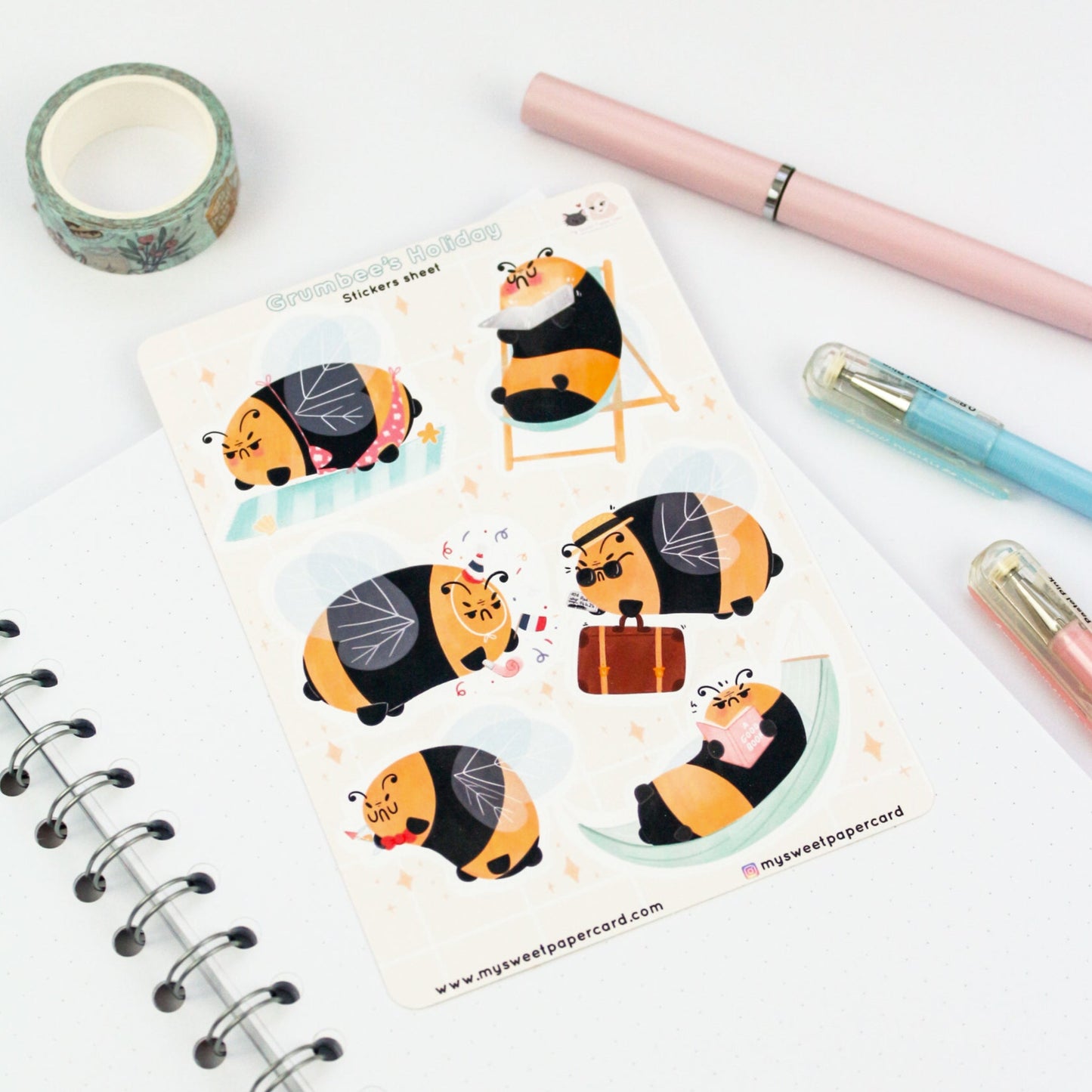 Autocollants Grumbee Holiday - Stickers bullet journal été