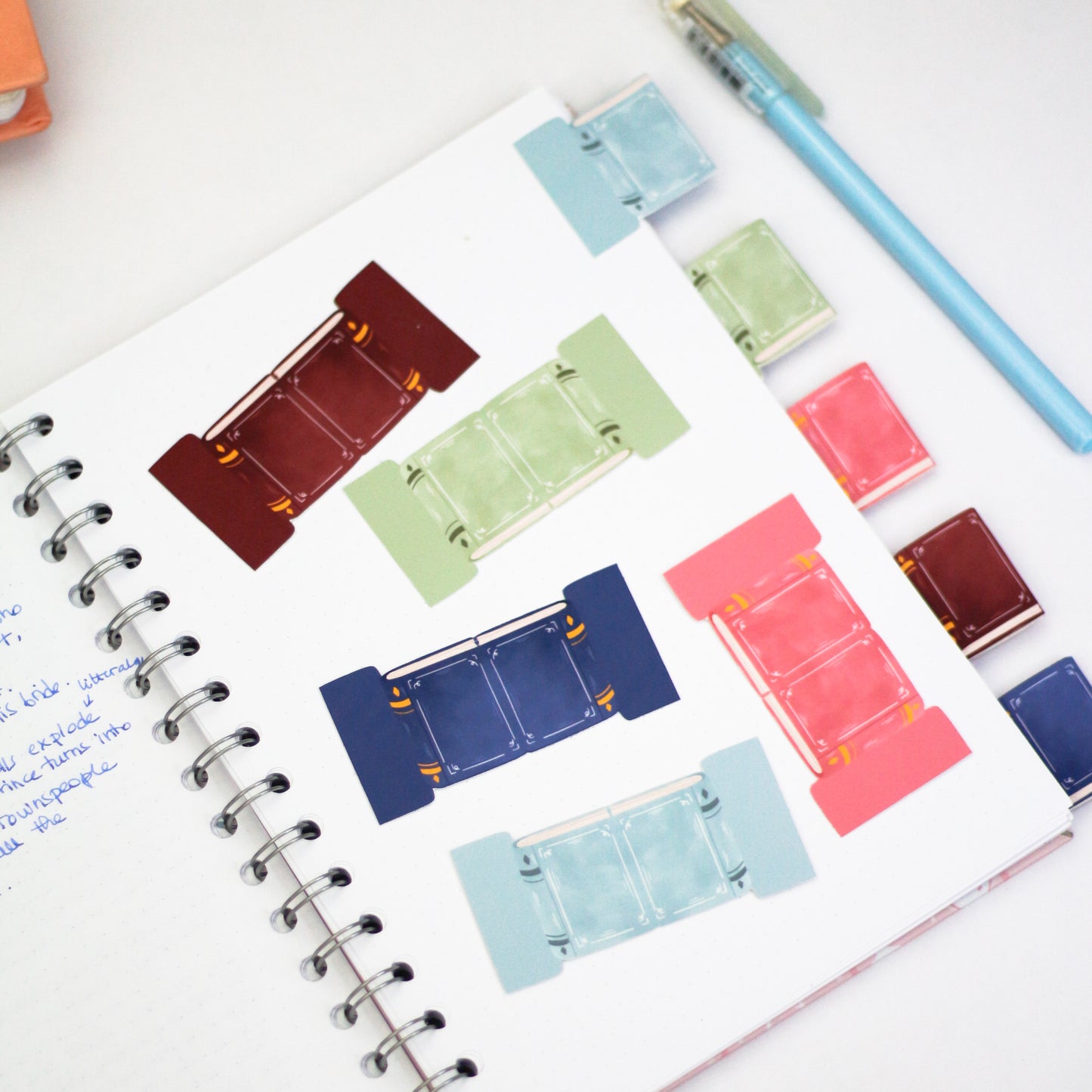 Mini book adhesive tabs - Notebook divider