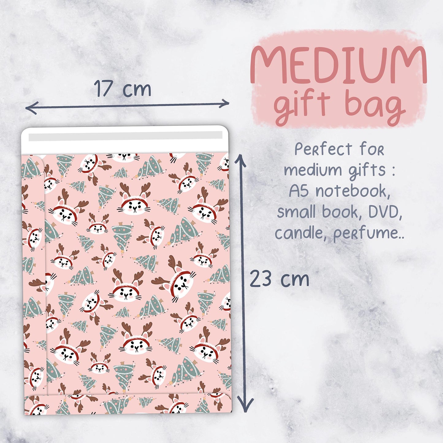 Moon Reindeer christmas gift bags - Christmas cats