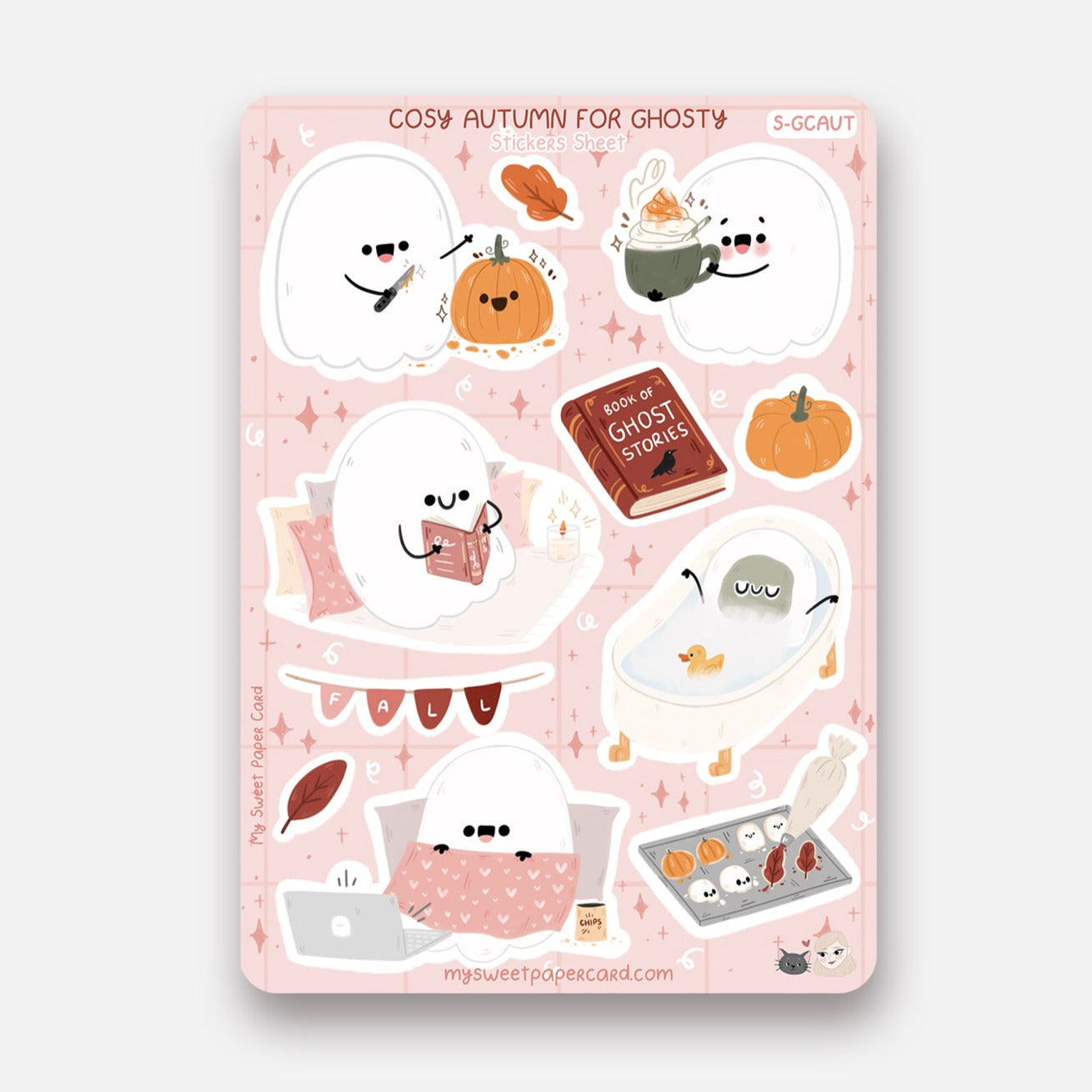 Ghosty Cosy Fall Day Stickers - Halloween planner stickers