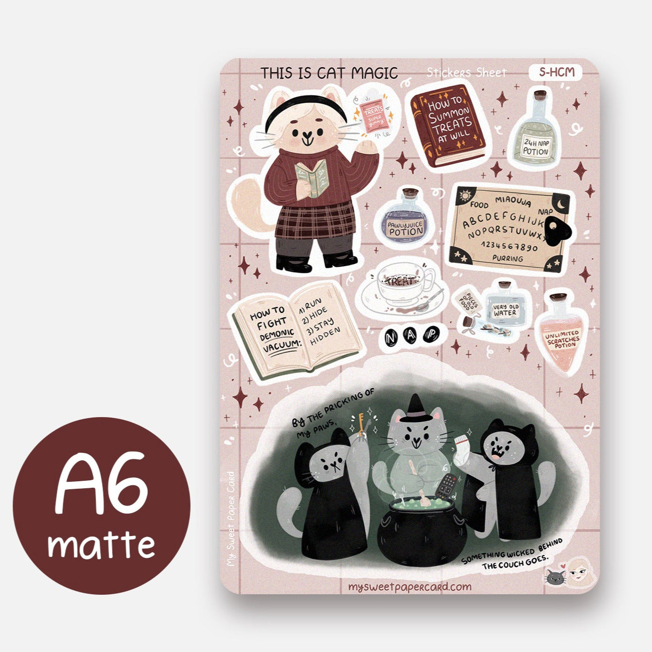 cat halloween planner stickers sheet