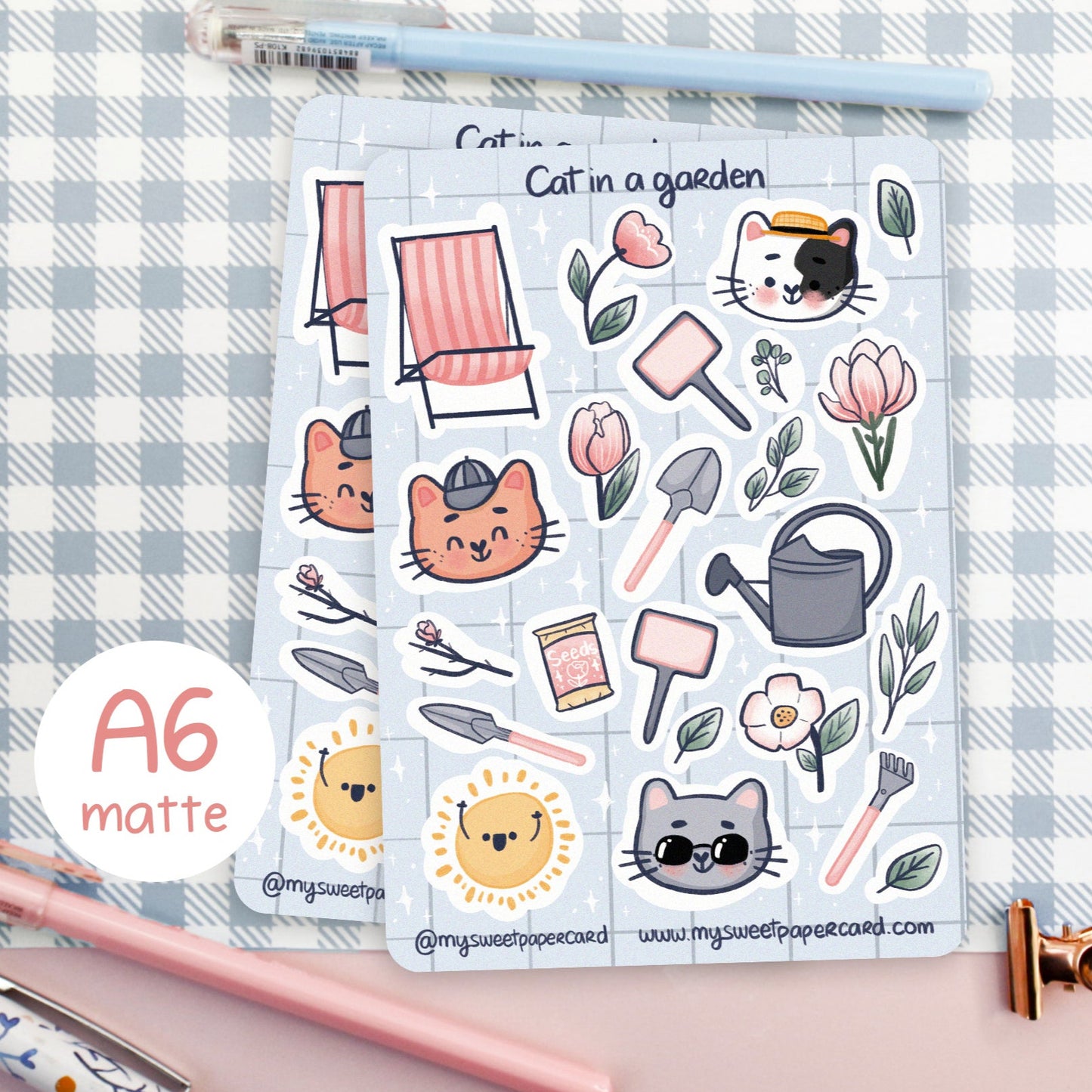 adorable spring cat stickers