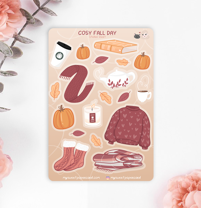 Cosy Fall planner stickers - Fall stickers - Sweater, pumpkin & more