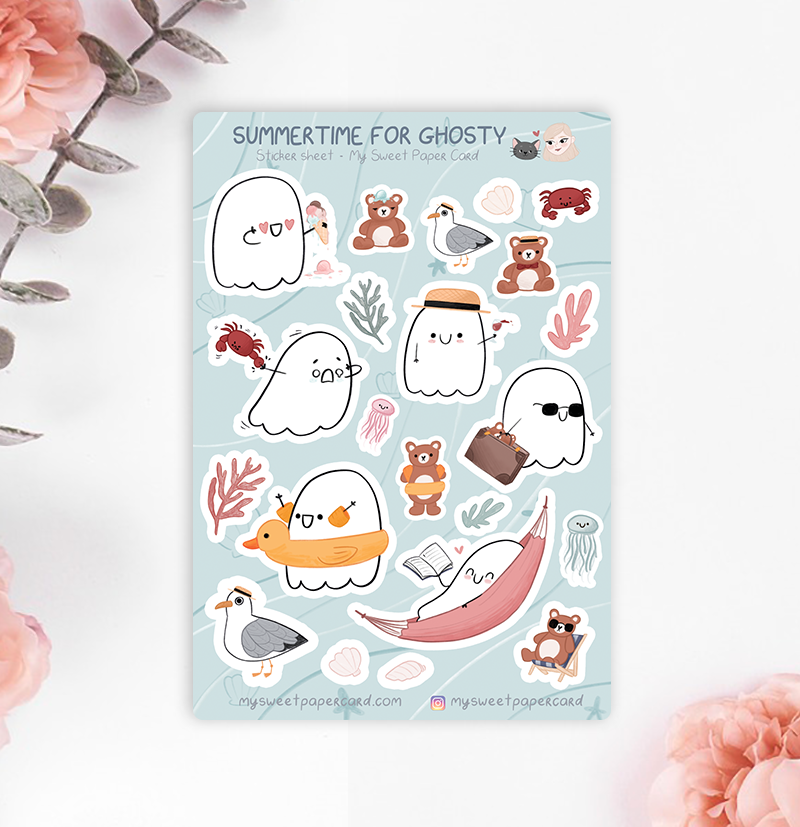 ghosty summer holiday planner stickers