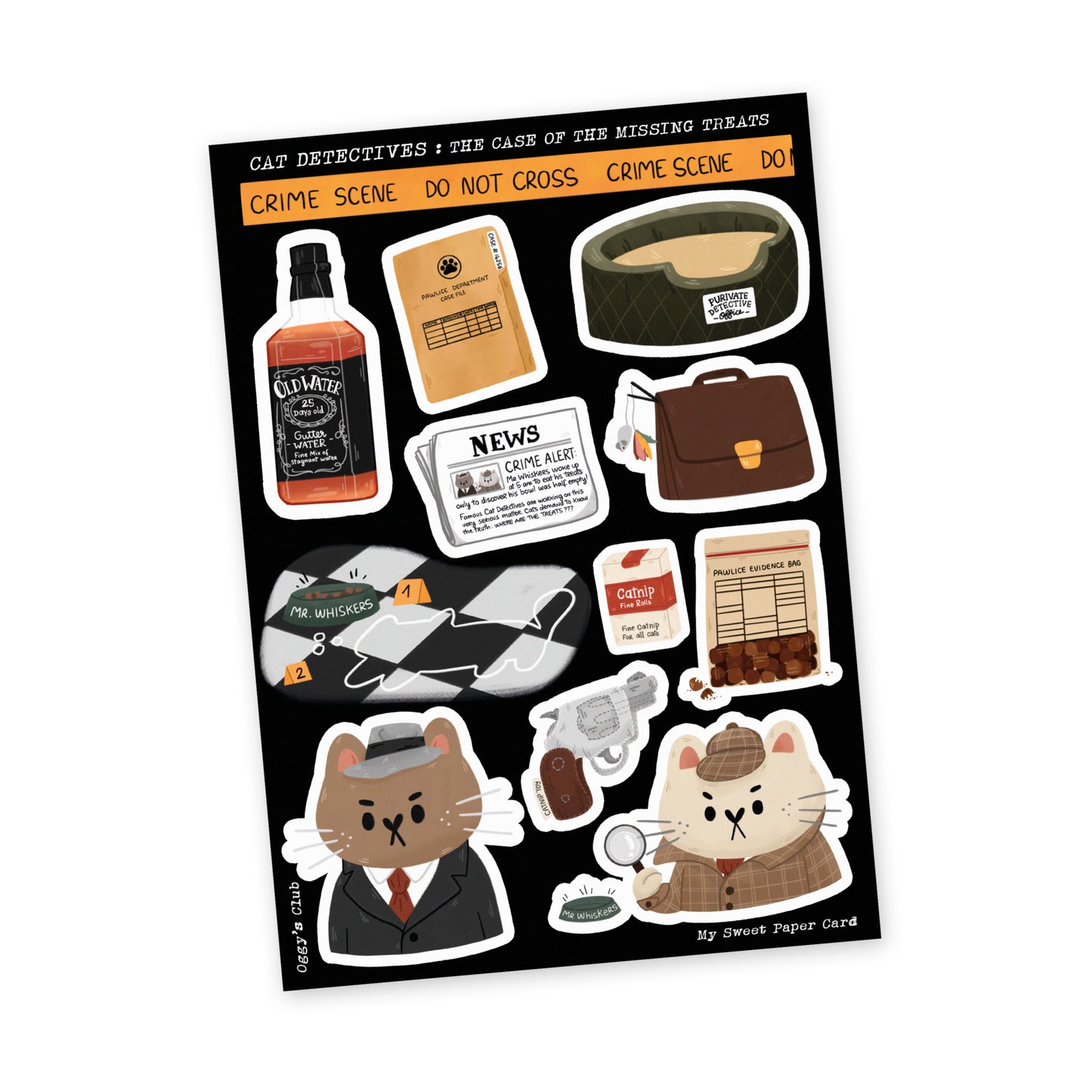 Oggy's Club - Cat Detectives - Feuille d'autocollants