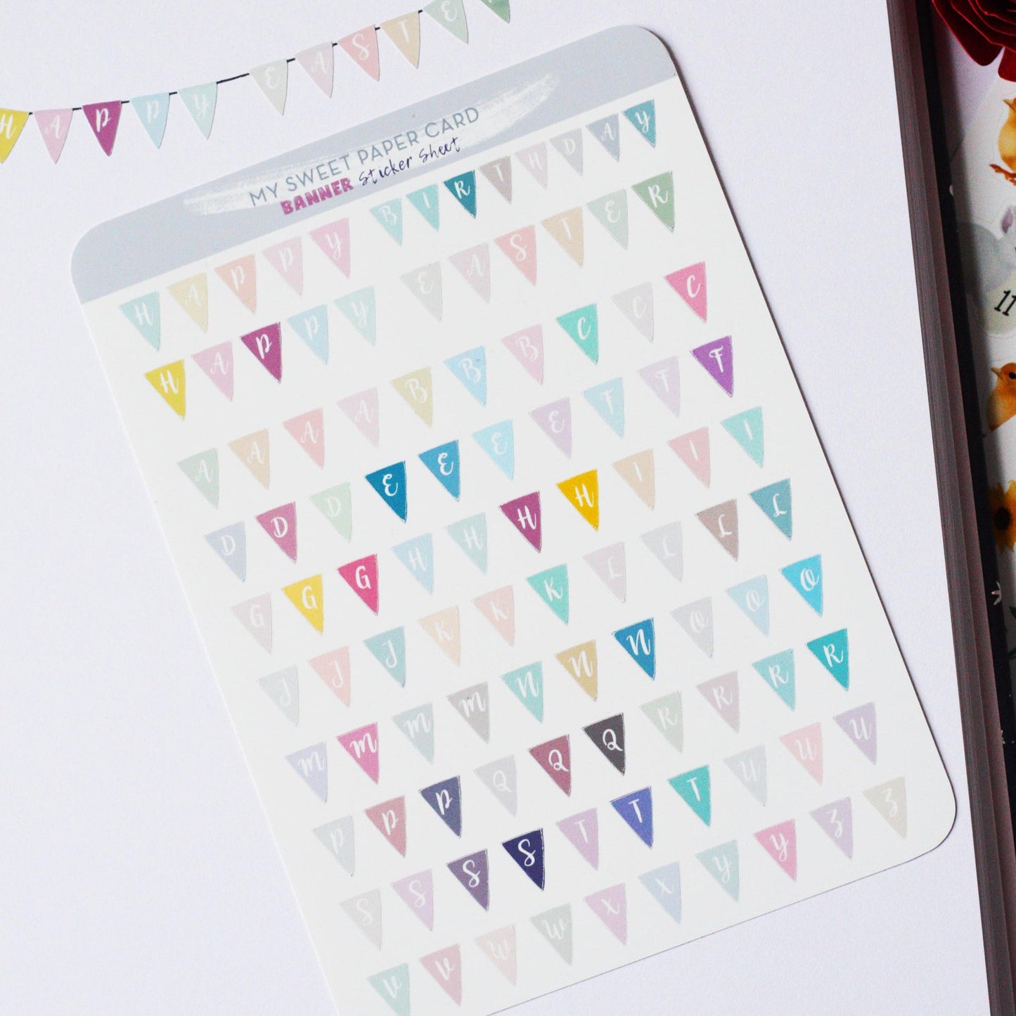 pastel banner stickers