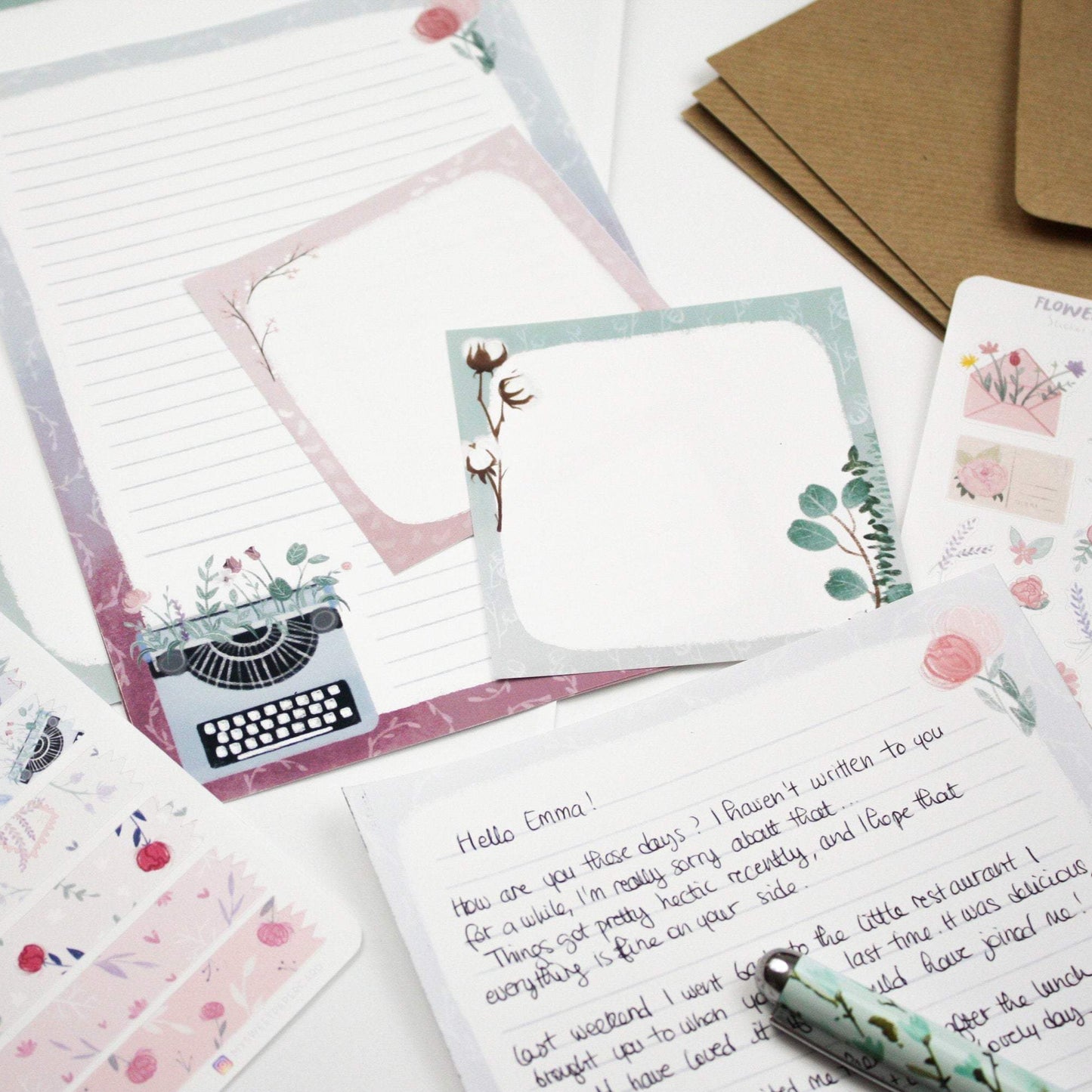 floral stationery letter writing paper and envelopes
