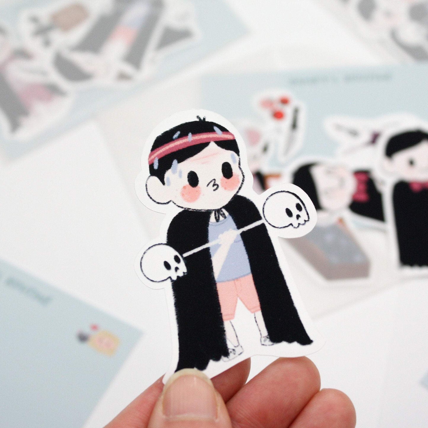 set of funny vampire stickers