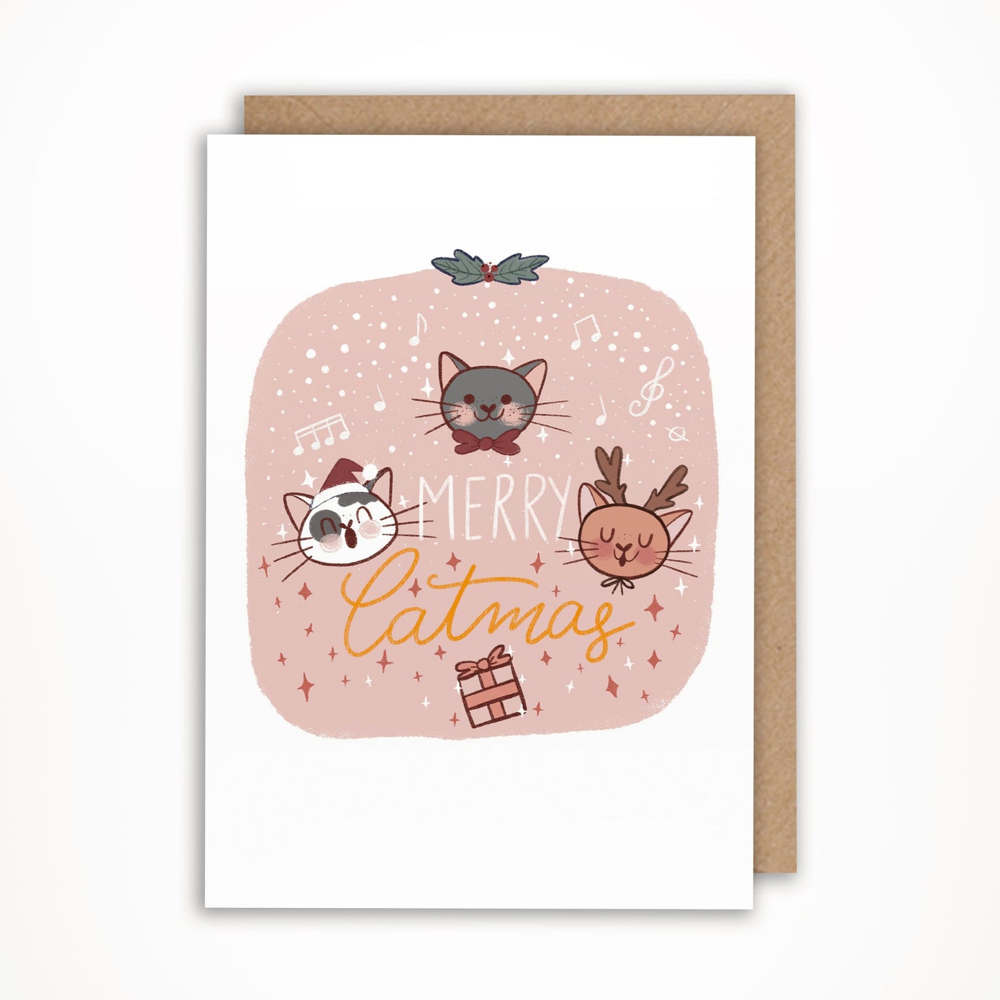 merry catmas chat choir card
