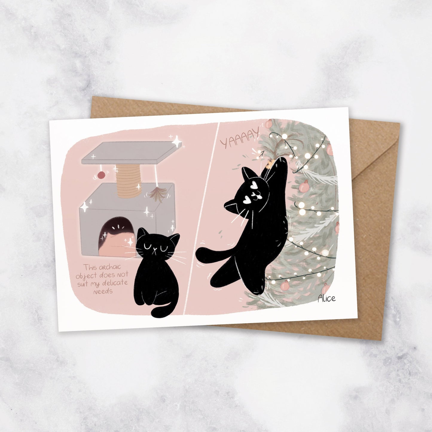 the cat tree paradox funny cat cards