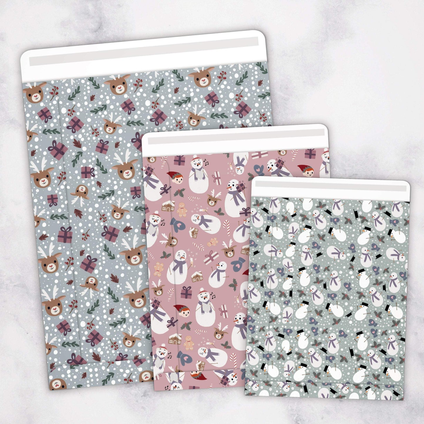 cute christmas gift bags reindeer and snowmen
