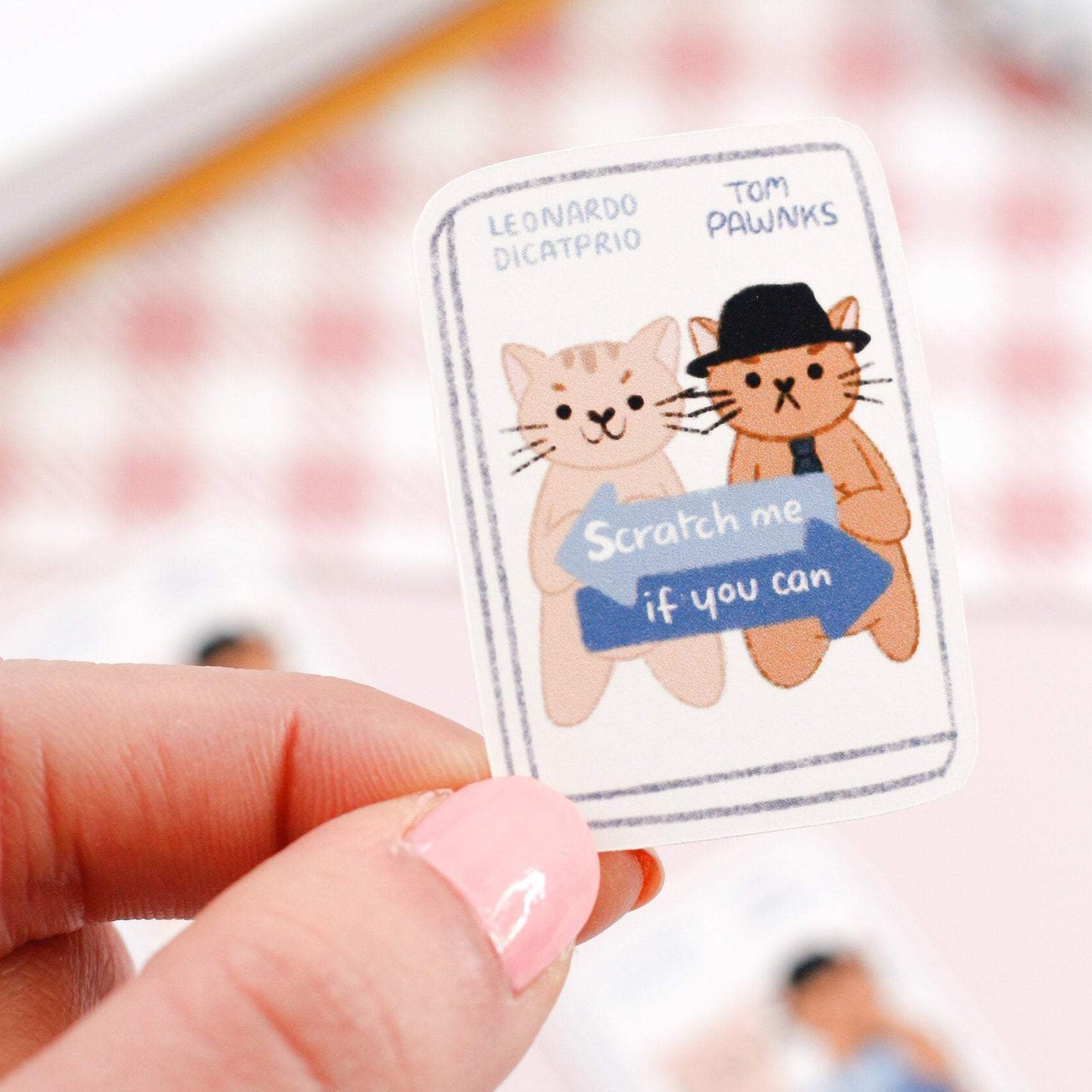 catch me if you can cat parody stickers
