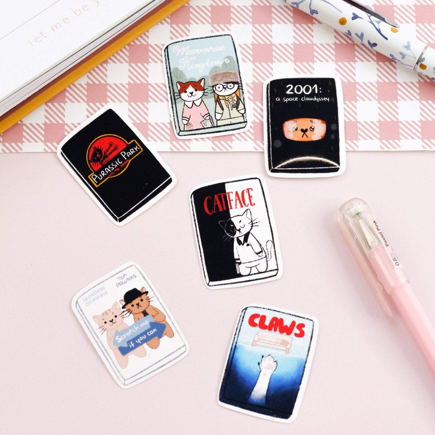 Cat movie stickers pack Cat stickers