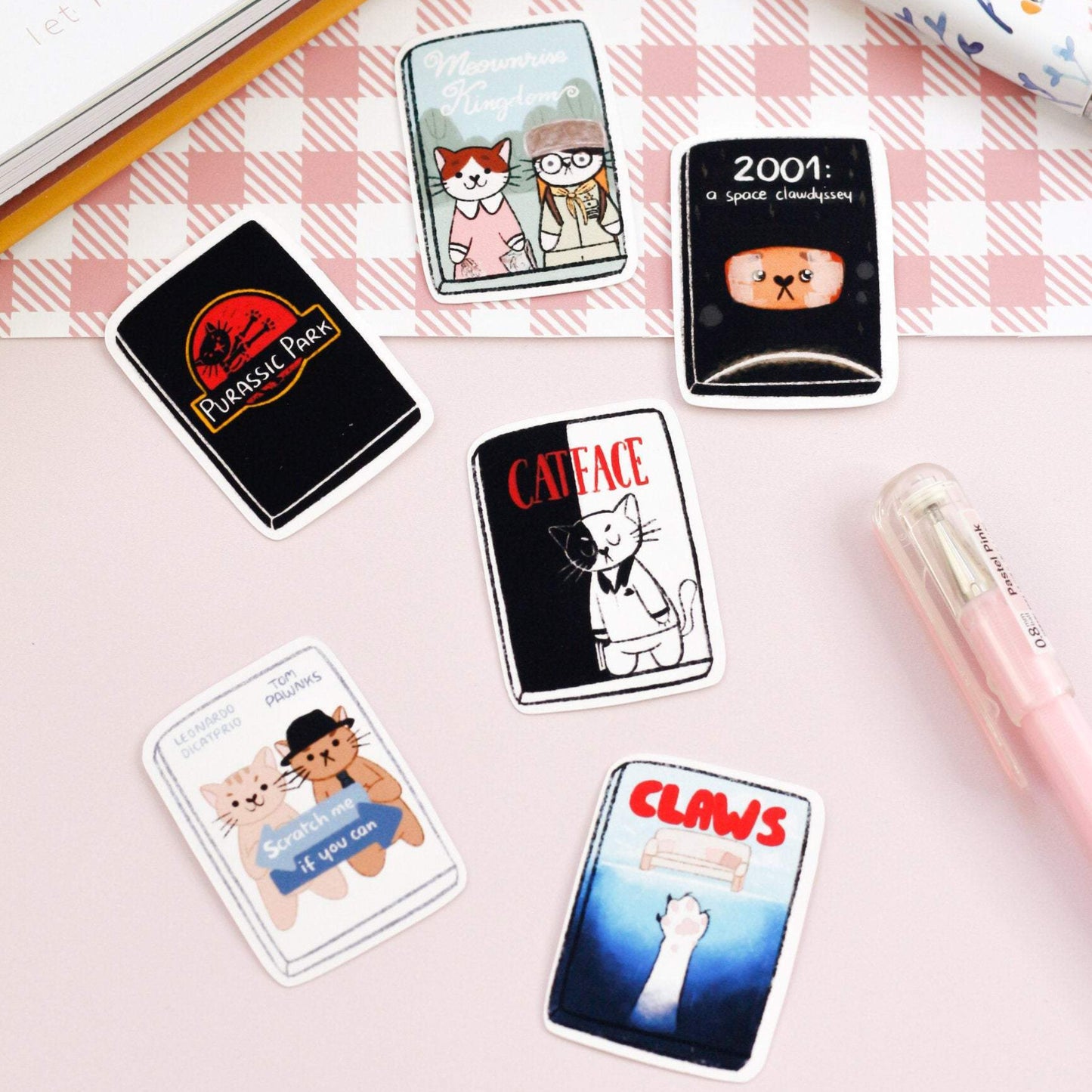 Cat movie stickers pack Cat stickers