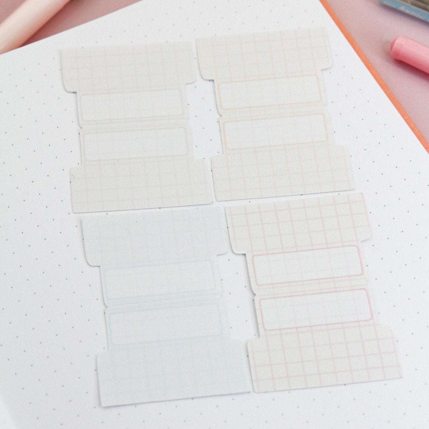 Pastel grid adhesive tabs 01