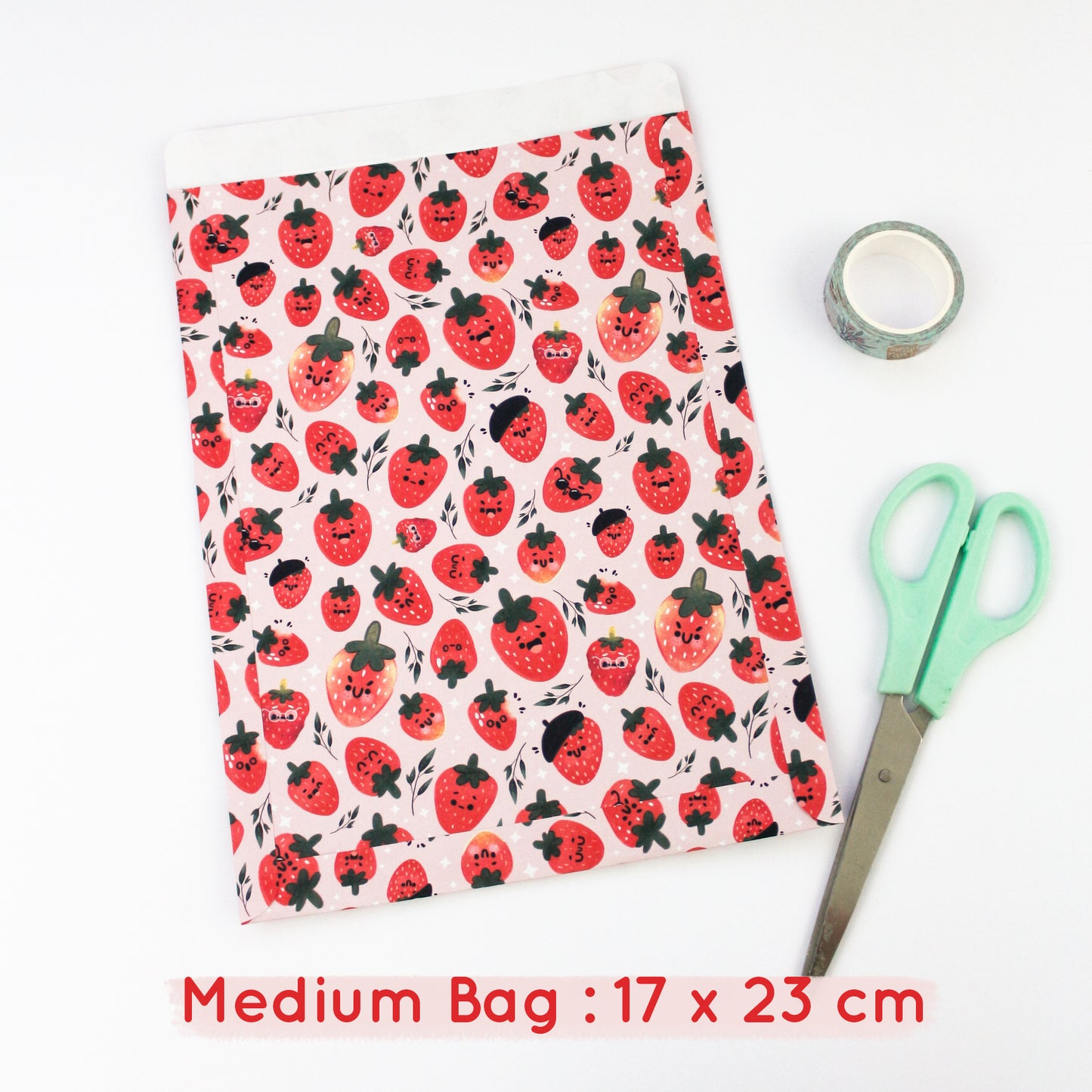 Pochettes cadeaux Fraises - Emballage cadeau anniversaire