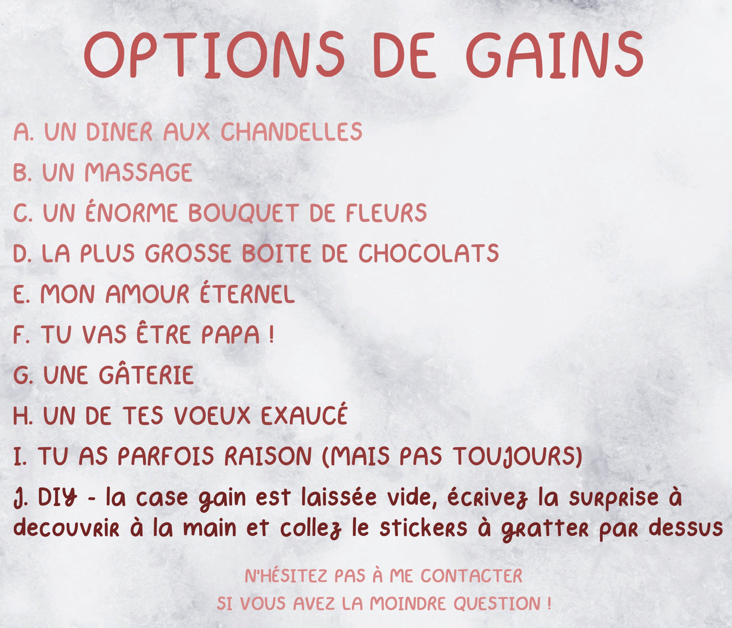 Carte a gratter st valentin - Grand jeu de la saint valentin