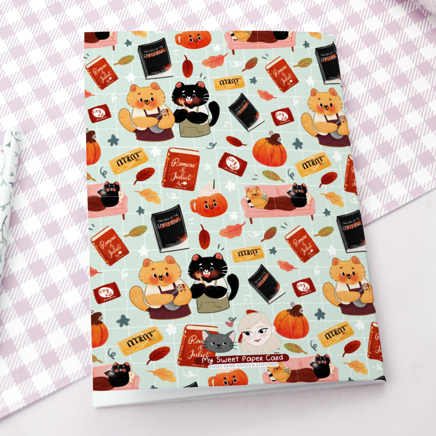 Cat Autumn Notebook - Soft cover notebook
