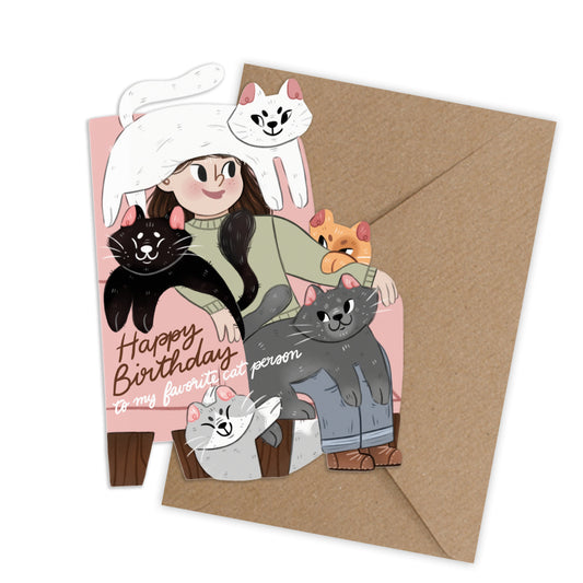 Happy birthday to my cat person - Cat Birthday card