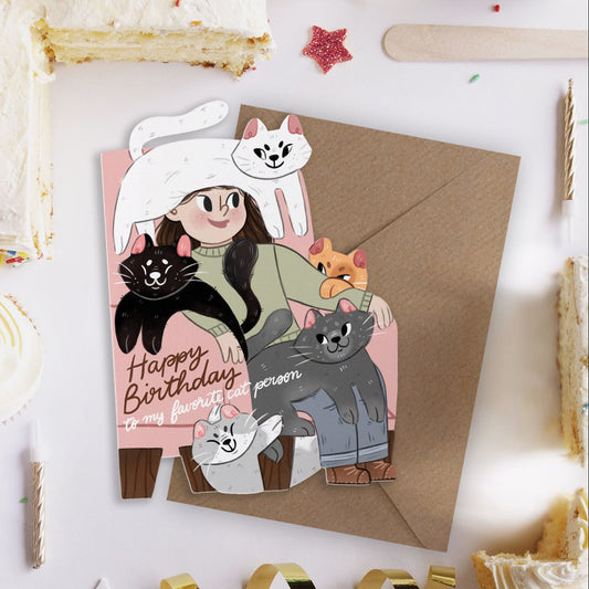 Happy birthday to my cat person - Cat Birthday card