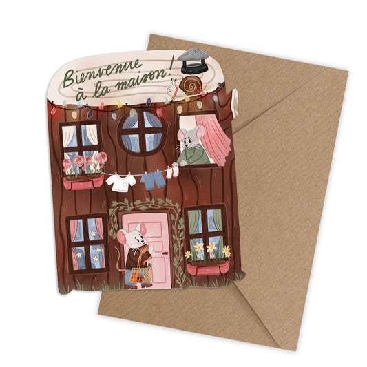 Bienvenue à la maison - House-warming card - congratulation card