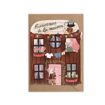 Bienvenue à la maison - House-warming card - congratulation card