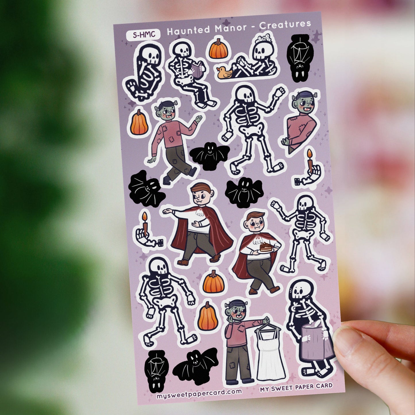 Créatures du manoir hanté - planche de stickers Halloween