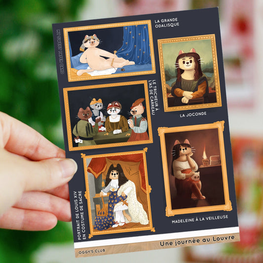 Une journée au Louvre - stickers musée - autocollant tableaux