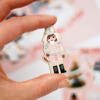 Cat nutcracker Wooden Pin's - Cat lovers Christmas gift