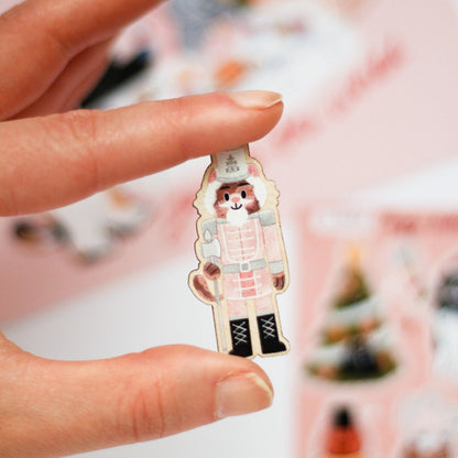 Cat nutcracker Wooden Pin's - Cat lovers Christmas gift