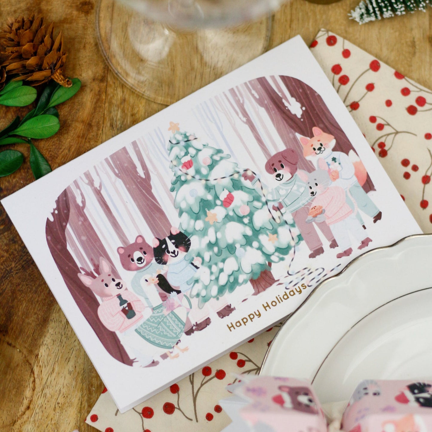 eco friendly christmas card for animal lovers