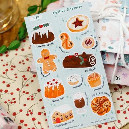 festive desserts stickers sheet 