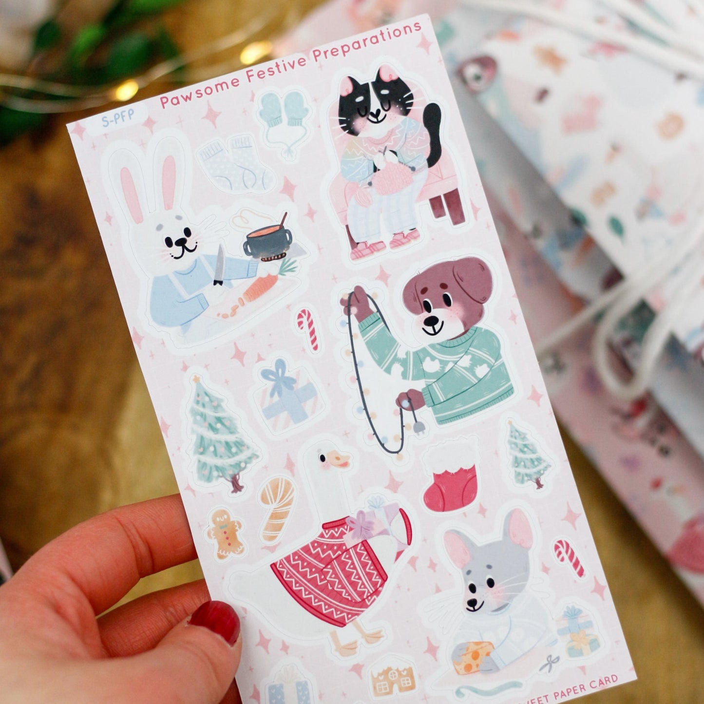 animal lovers stickers sheet christmas gift 