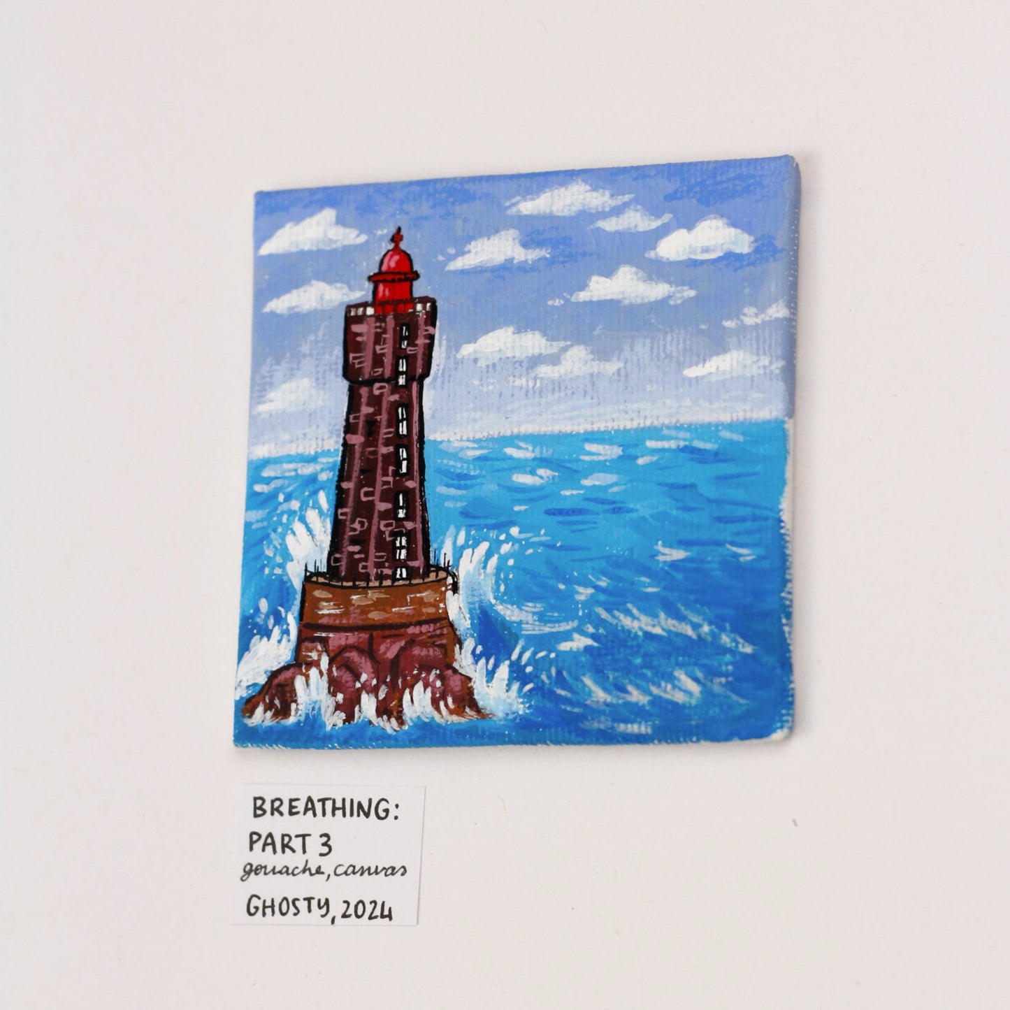 small lighthouse painting nature lover gift