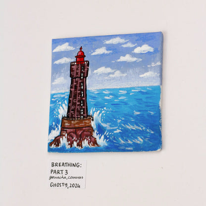 small lighthouse painting nature lover gift