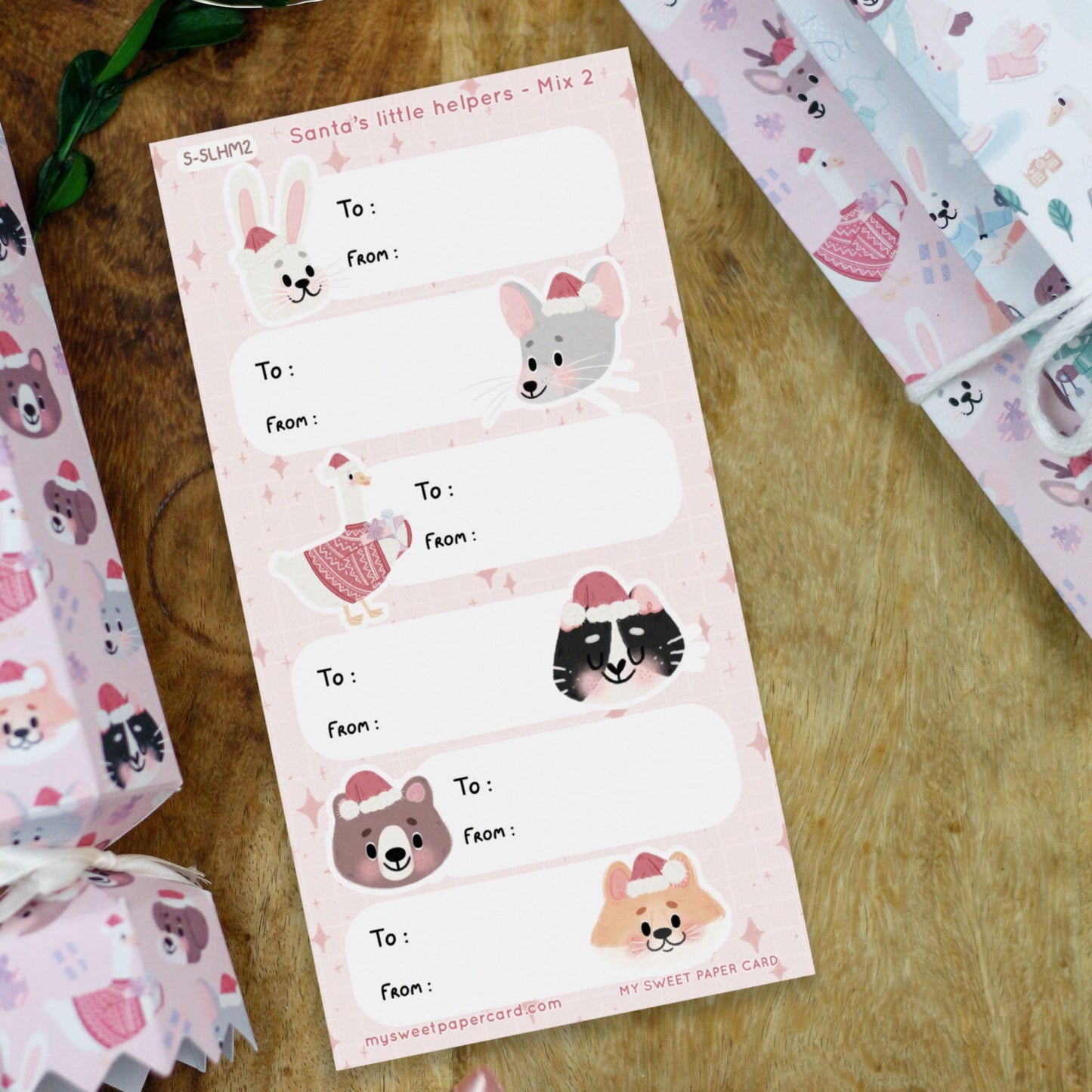 gift label animal stickers mix 2
