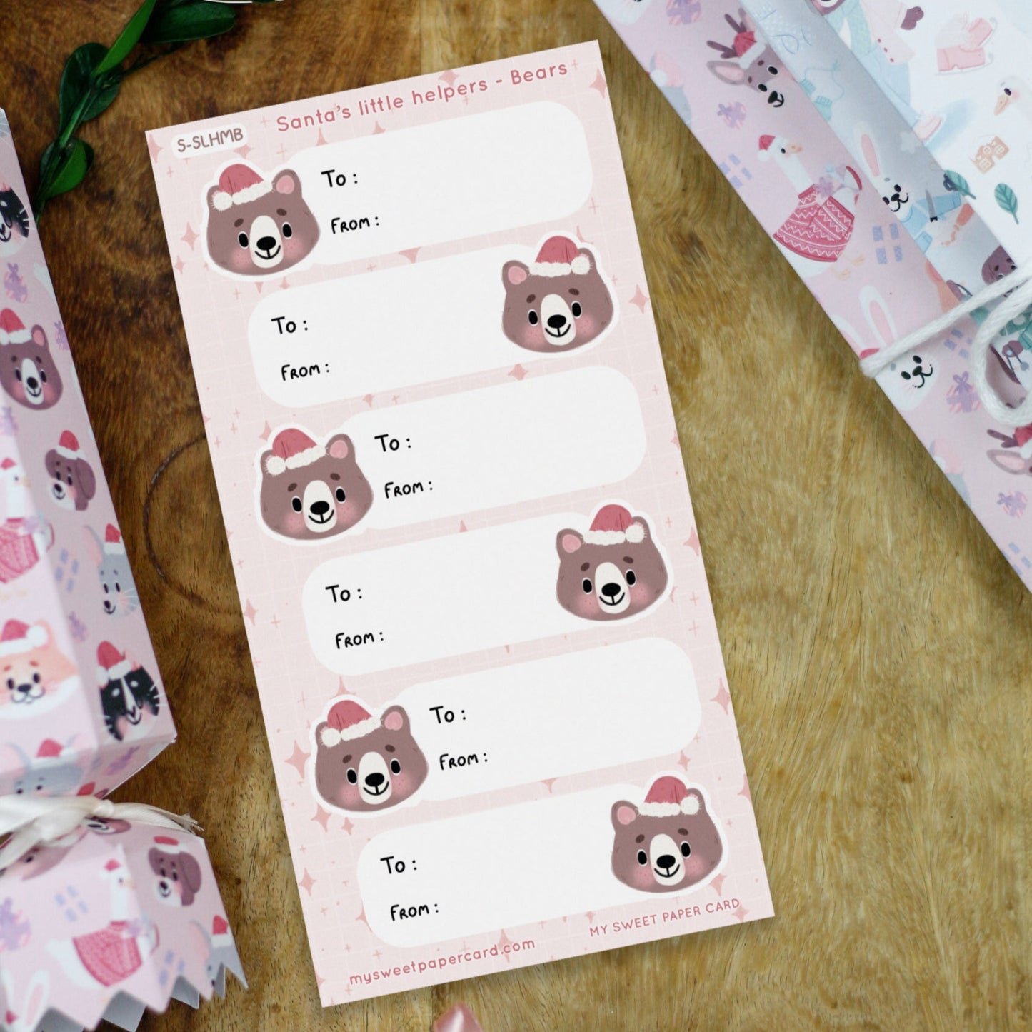 gift label animal stickers bears