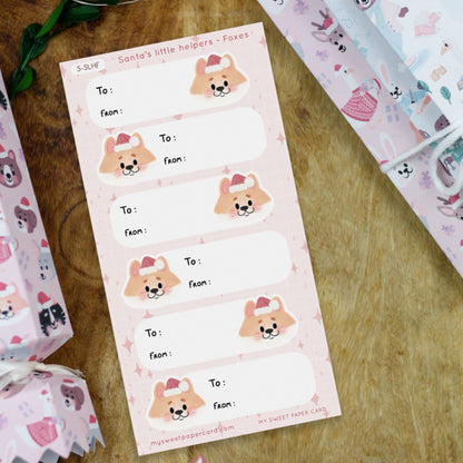 gift label animal stickers foxes