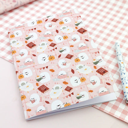 2ND SALE - Ghosty cosy Fall Day notebook - Halloween notebook