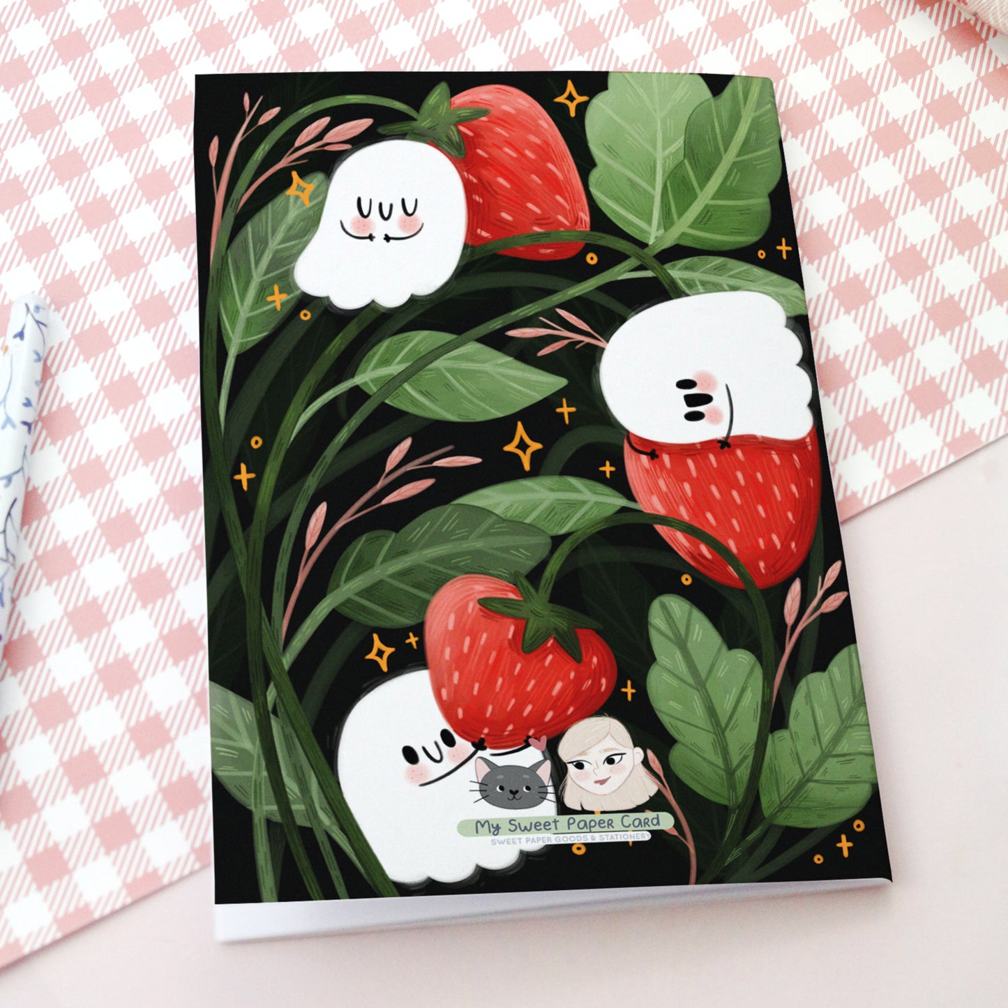 Carnet souple Ghosty & Strawberries - Cadeau papeterie d'été