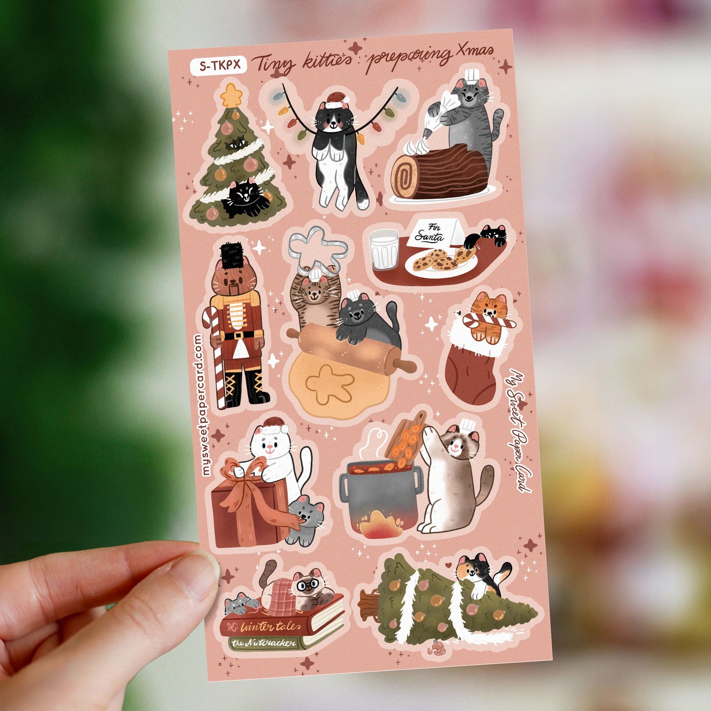 Tiny kitties preparing Xmas - Christmas planner stickers