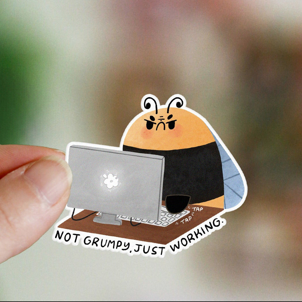 Stickers Grumbee boulot - stickers café - Autocollant vinyl waterproof