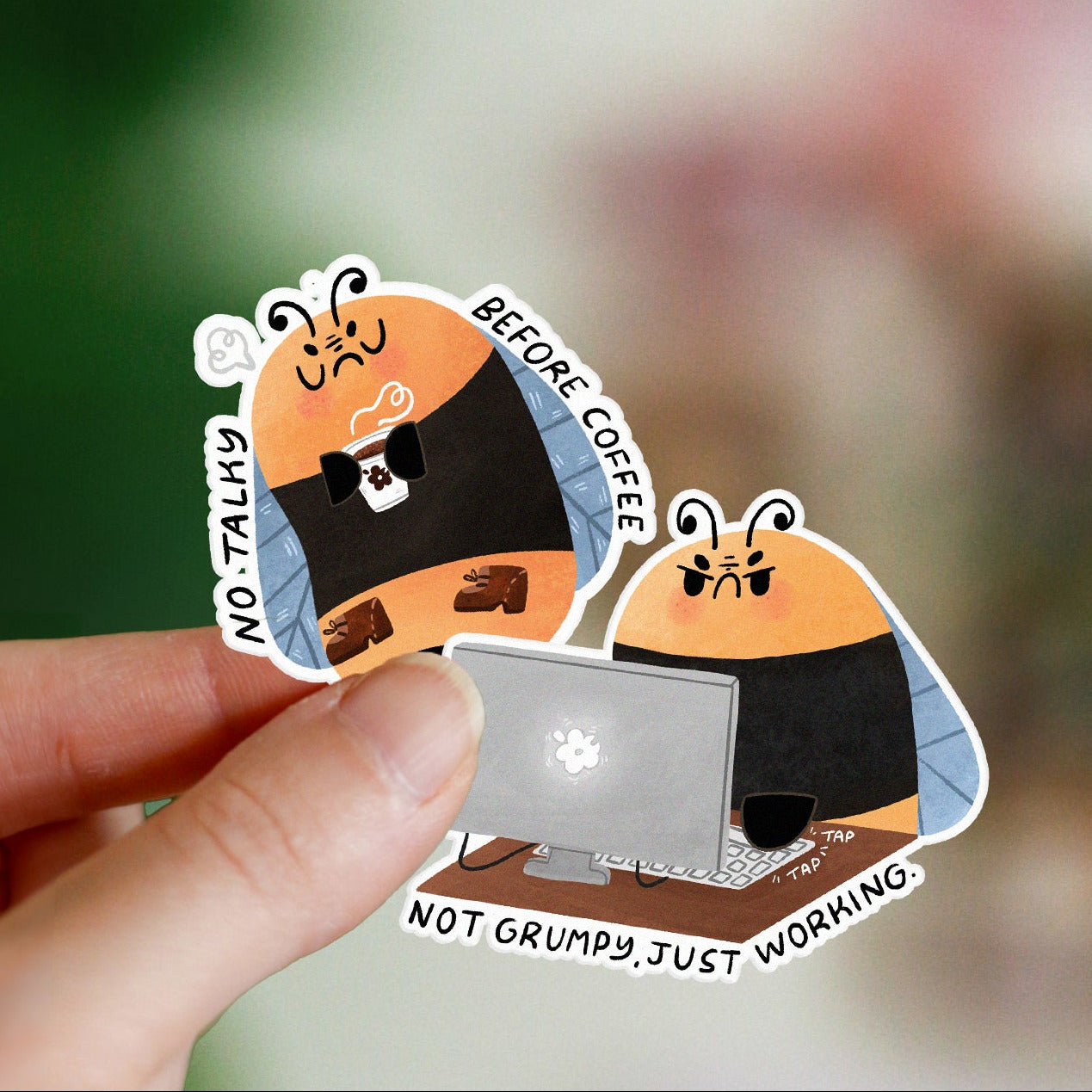 Stickers Grumbee boulot - stickers café - Autocollant vinyl waterproof