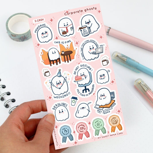 Corporate Ghost stickers sheet - Back to work stickers