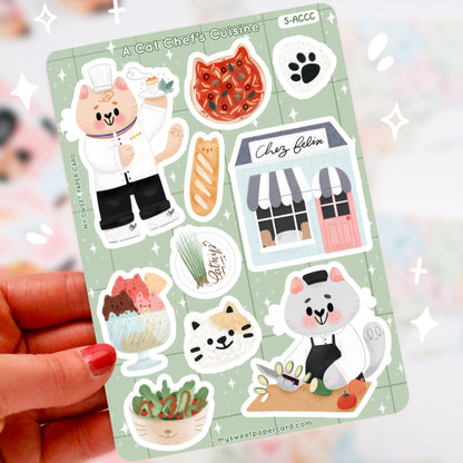 A cat's chef Cuisine - Cat Restaurant Stickers - Cat planner stickers