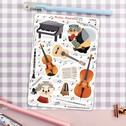 Music Maestro - Instruments stickers sheet - Music planner stickers