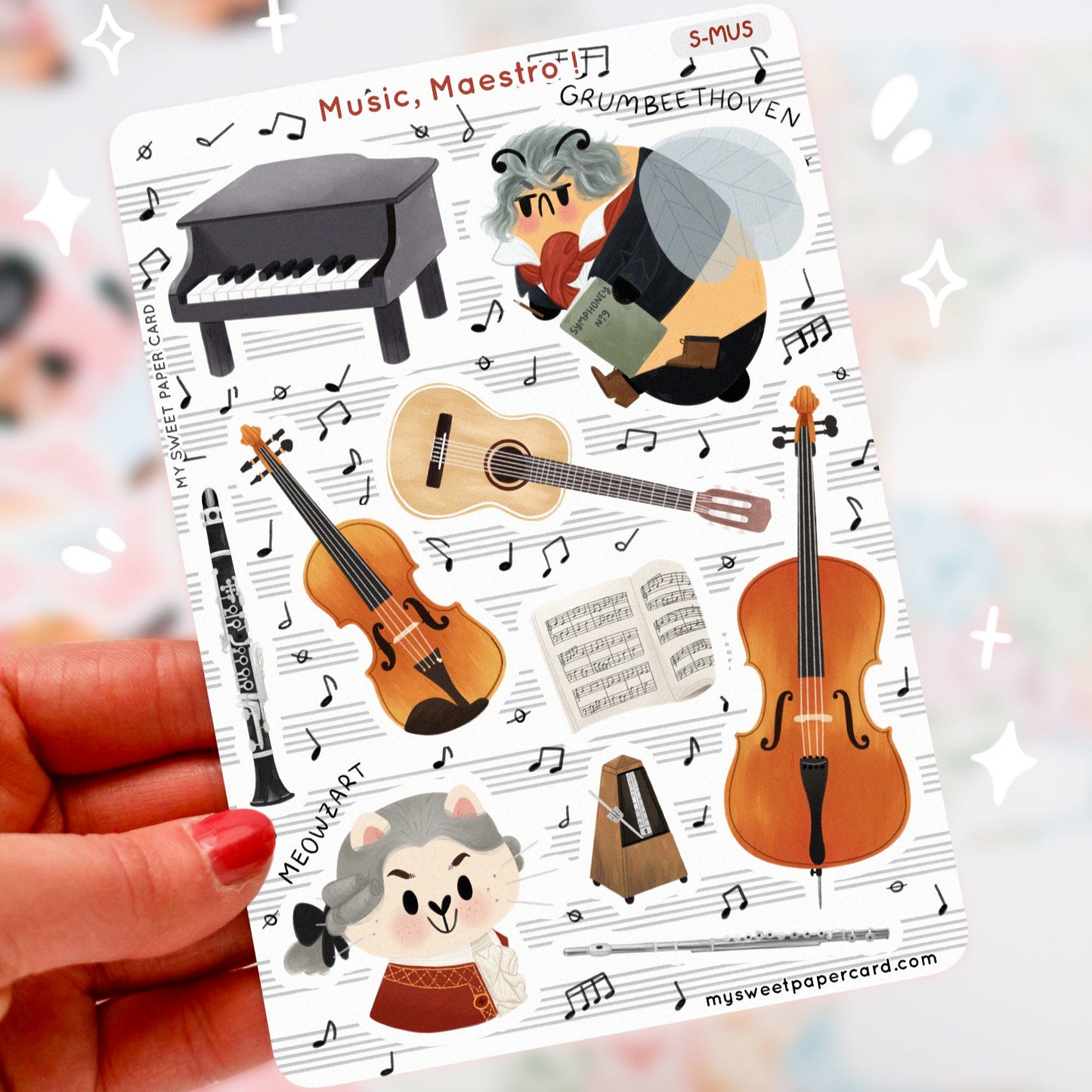 Music Maestro - Instruments stickers sheet - Music planner stickers