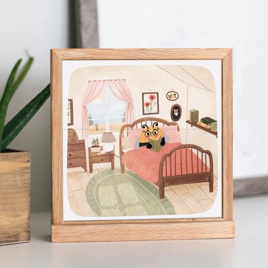 Grumbee cosy bedroom - Square Art Print